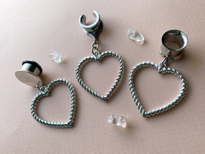 Silver Zinc Rope Hearts