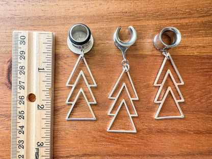 3-Tier Silver Arrow Dangles