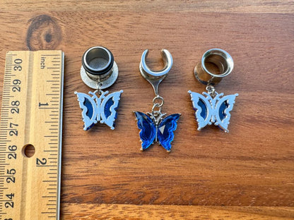 Silver & Blue Butterflies