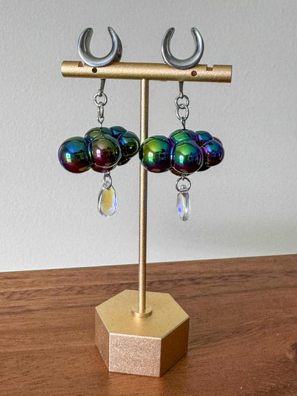 Silver Chroma Rainclouds Plug Earrings