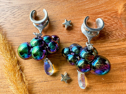 Silver Chroma Rainclouds Plug Earrings