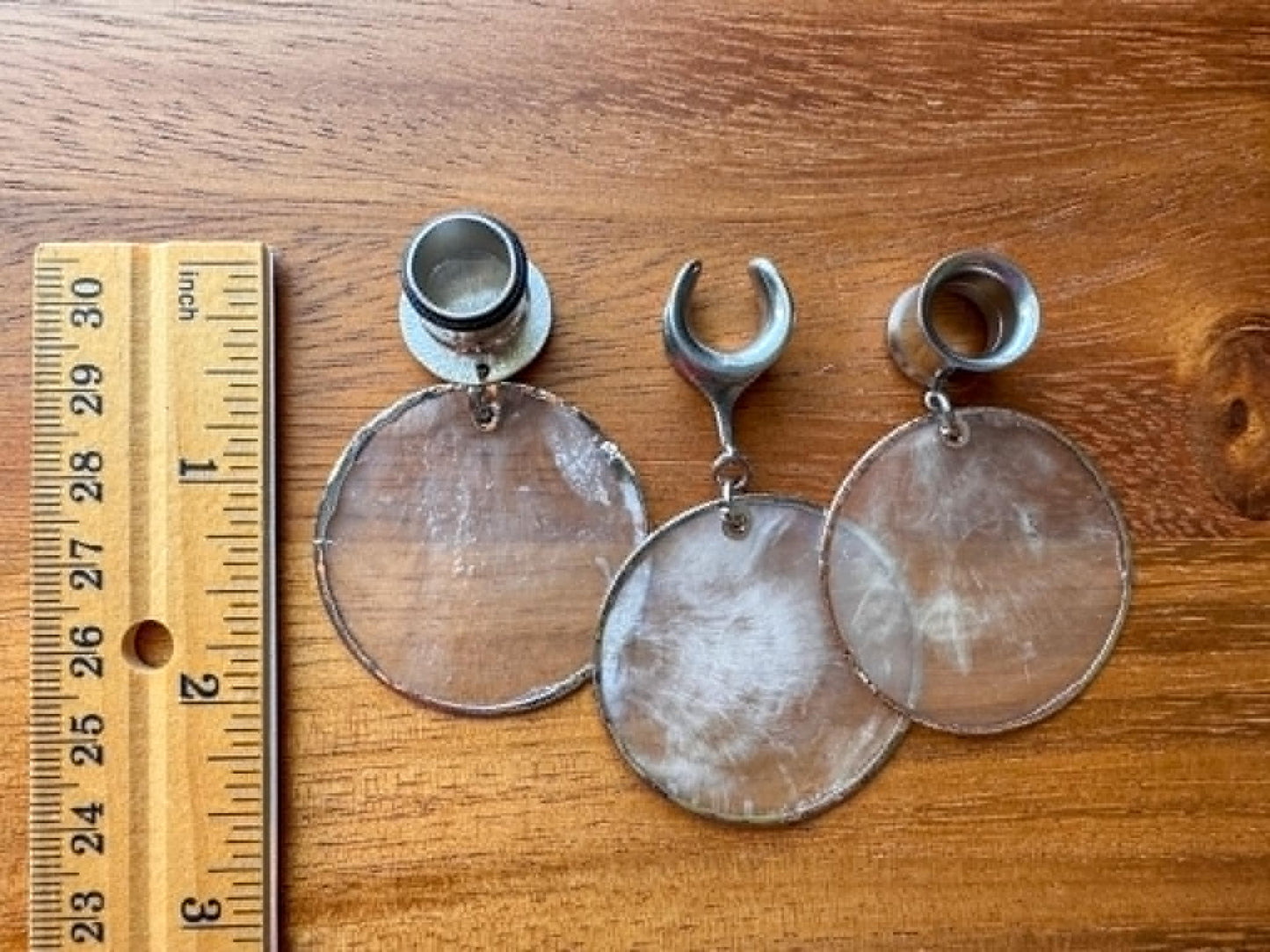 Silver Flat Pearl Dangles