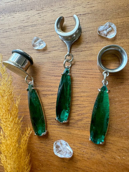 Silver & Green Elegant Tears