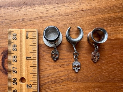 Silver Mini Zircon Skulls