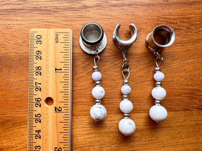 Silver "Moonlit Marble" Dangles