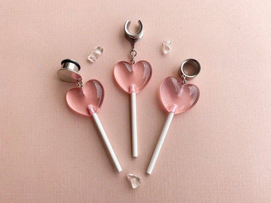 Pink Heart Lollipops