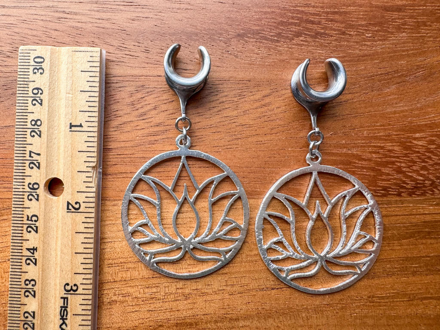 Silver Plated Lotus Hoops