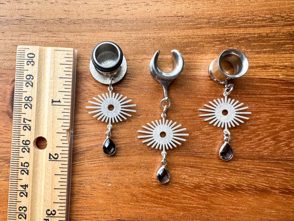 Silver Radiant Eyes & Gemstone Dangles