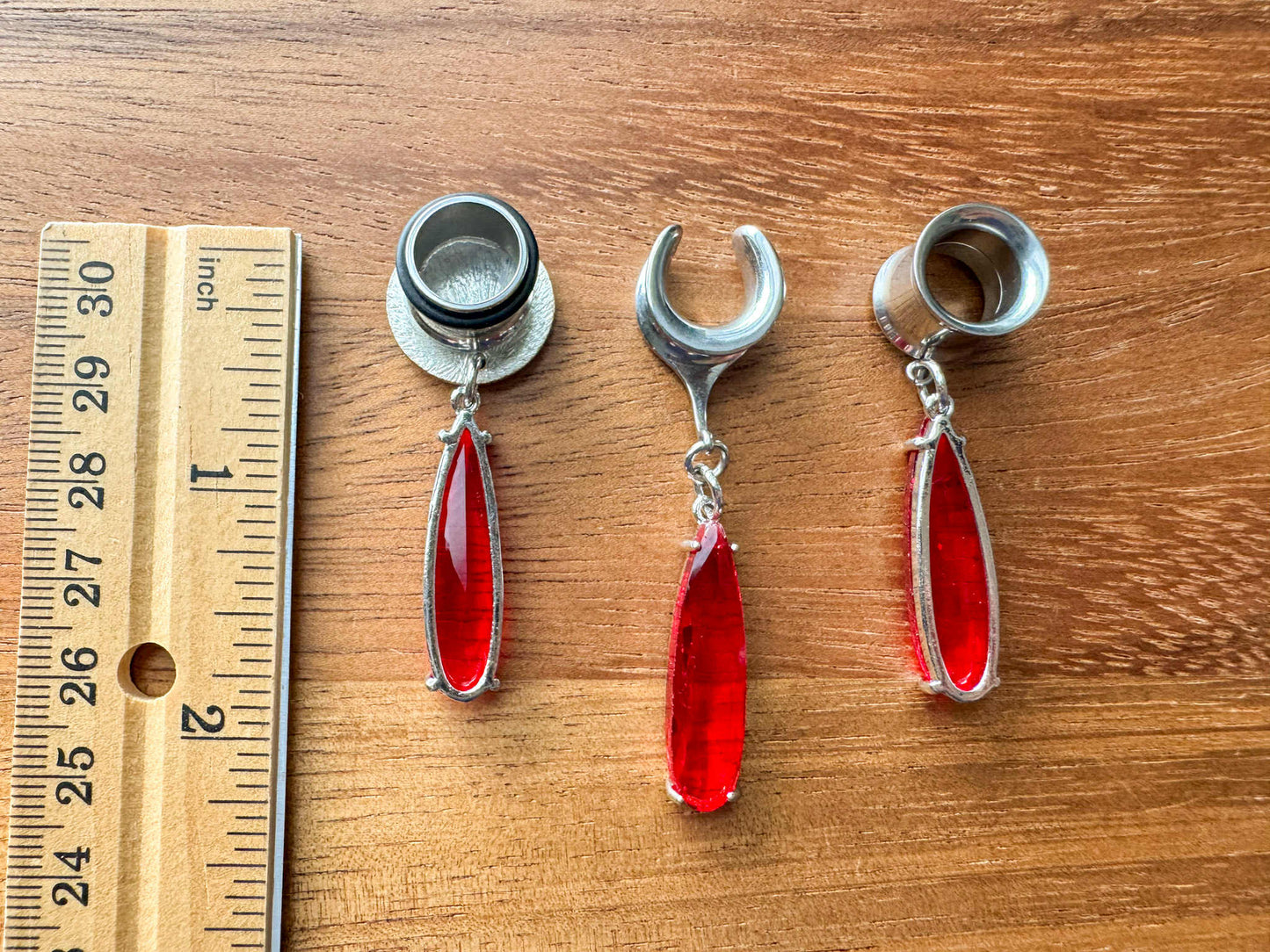 Silver & Red Elegant Tears