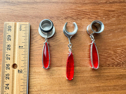 Silver & Red Elegant Tears