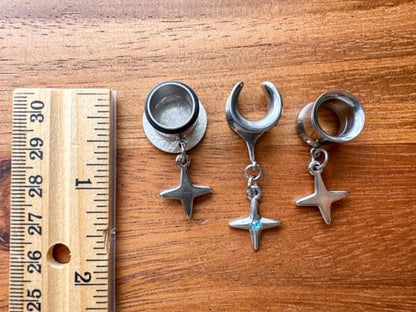 Silver Star Plugs With Matching Necklace