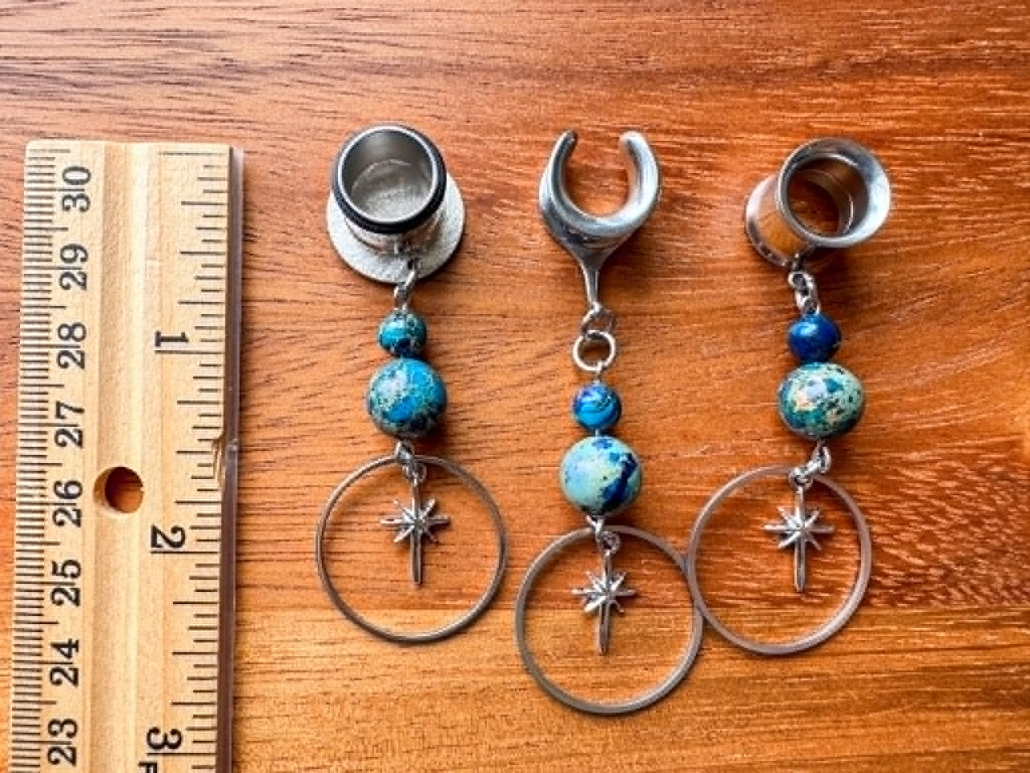 Silver Starlit Jasper Hoops