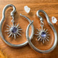 Silver Steel Hangers With Silver Sun & Purple Center