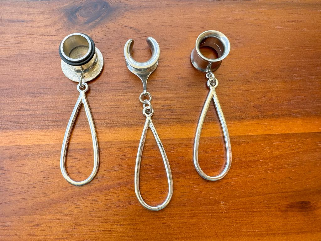 Silver Tear Drop Hoops