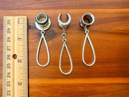 Silver Tear Drop Hoops