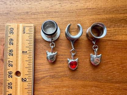 Silver and Red Devil Hearts