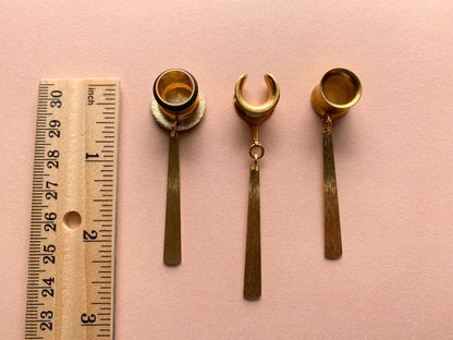 Single Tapered Gold Bar Dangles