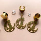 Small Brass Cat & Moon Dangles