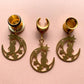 Small Brass Cat & Moon Dangles