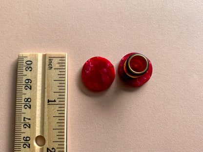 Small Maroon Marble Studs