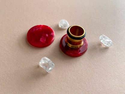 Small Maroon Marble Studs