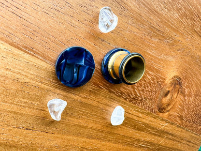 Small Navy Acetate Studs