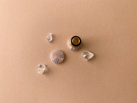 Small Pink & White Marble Studs