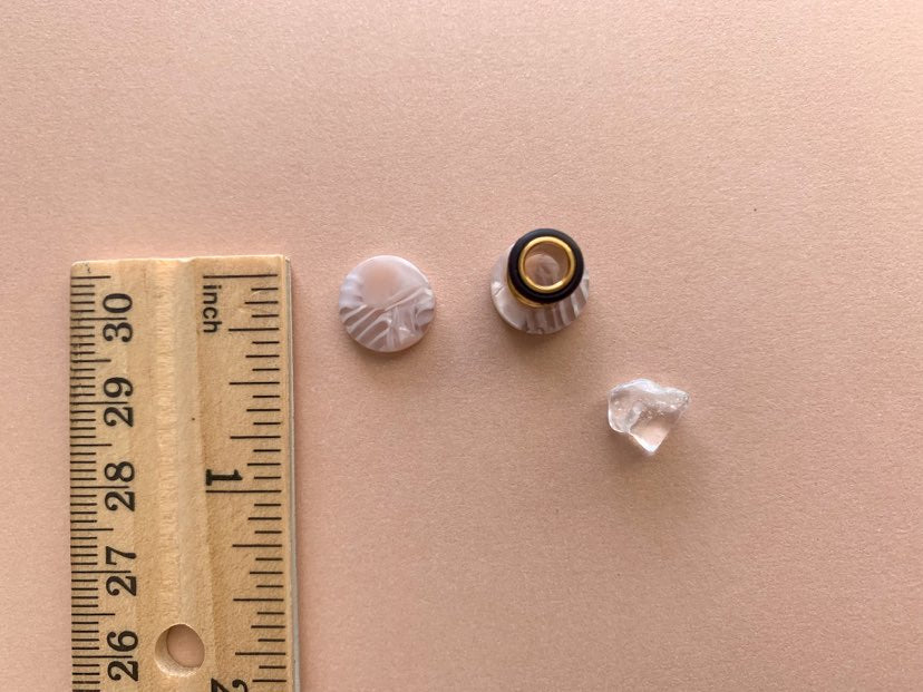 Small Pink & White Marble Studs