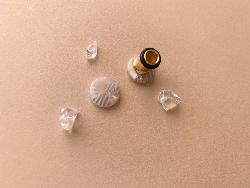 Small Pink & White Marble Studs