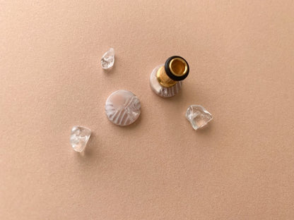 Small Pink & White Marble Studs