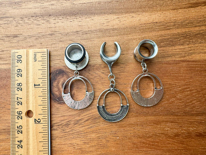 Small Antique Silver Hoops