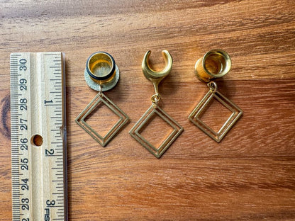 Small Gold Square Dangles