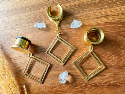 Small Gold Square Dangles