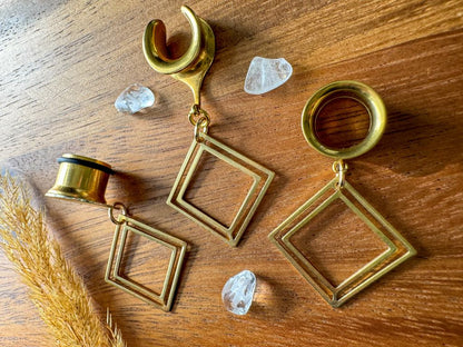 Small Gold Square Dangles