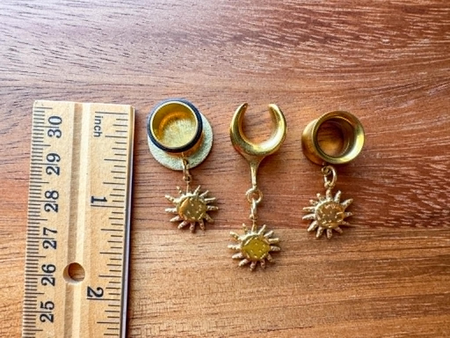 Small Gold Sun Dangles