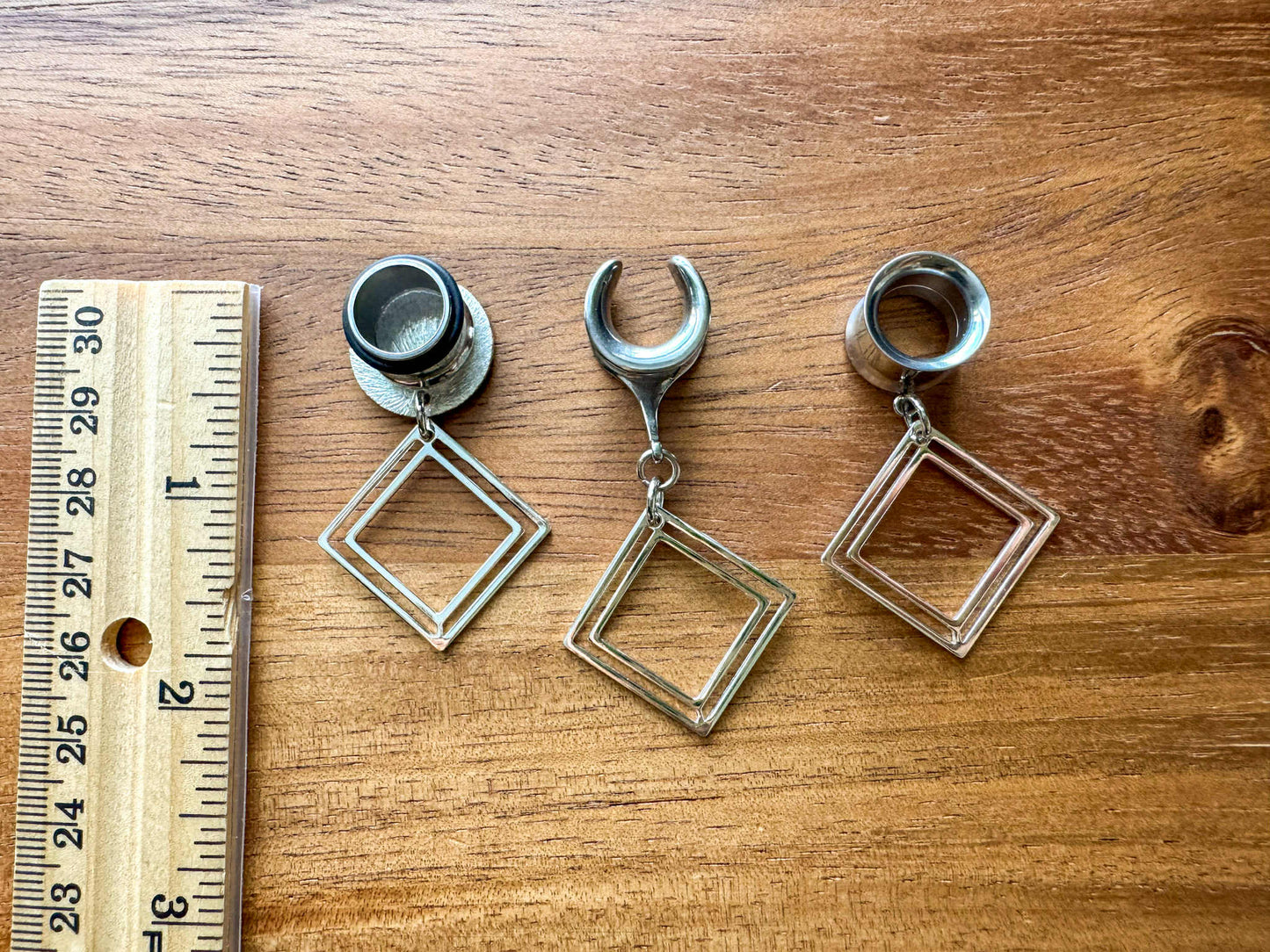 Small Silver Square Dangles