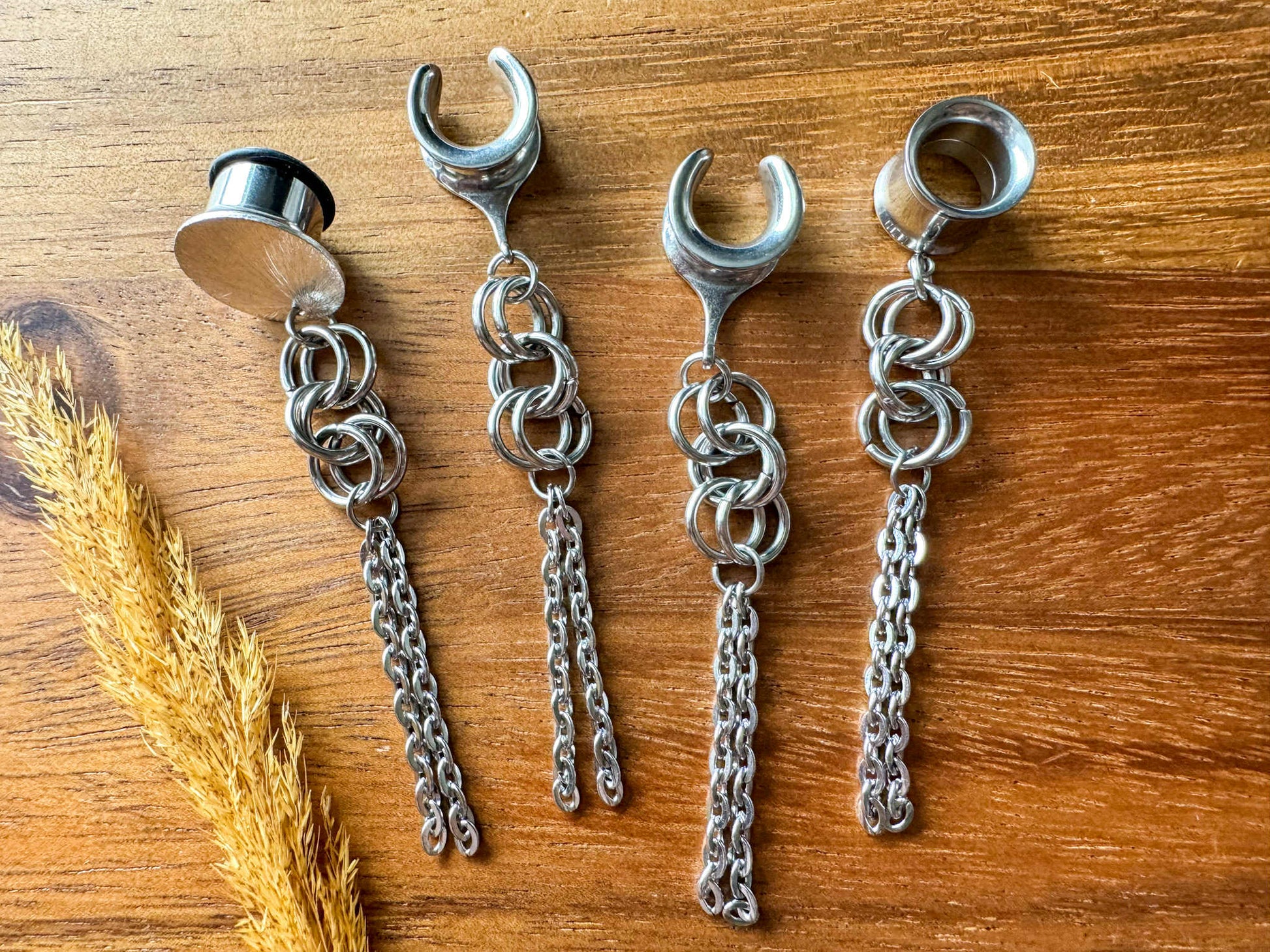 Steel Links & Chains Plug Earrings