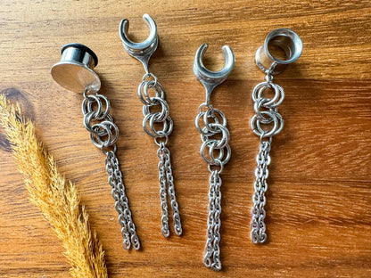 Steel Links & Chains Plug Earrings