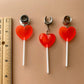 Silver & Red Heart Lollipops