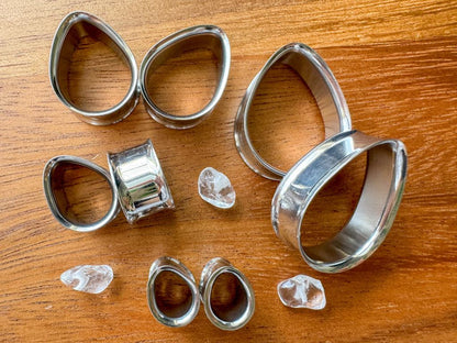 Tear Drop Tunnels Plug Earrings