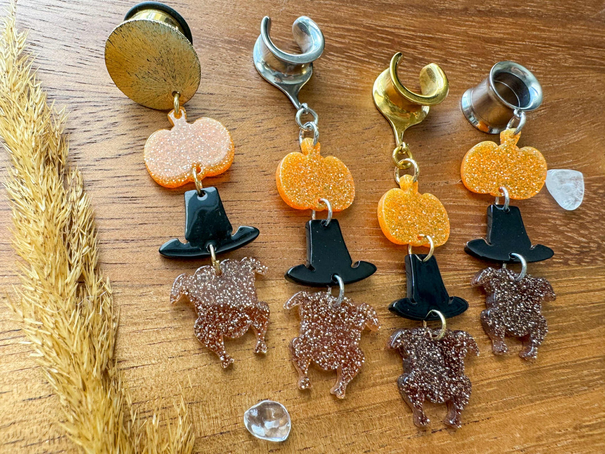 Thankful Holiday Dangles Plug Earrings