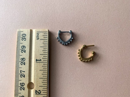 Triangle Beaded Septum Ring
