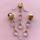 Gold Tone Glass Ear Dangles