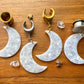 White Crescent Moons Plug Earrings