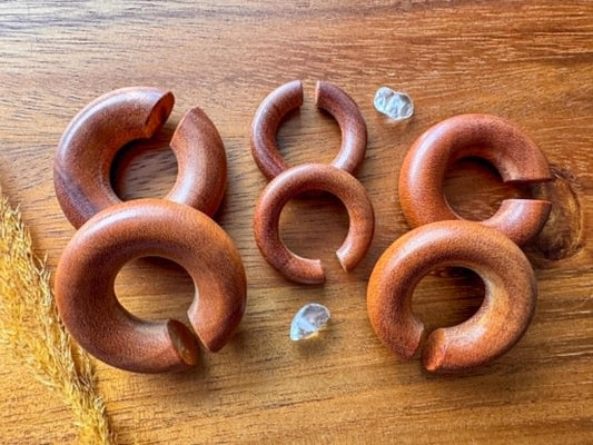 Wooden Hoop Spiral Plugs Plug Earrings