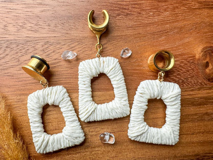 Woven Boho Hoops Plug Earrings