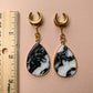 Gold Trimmed Zebra Jasper Dangles