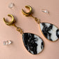 Gold Trimmed Zebra Jasper Dangles