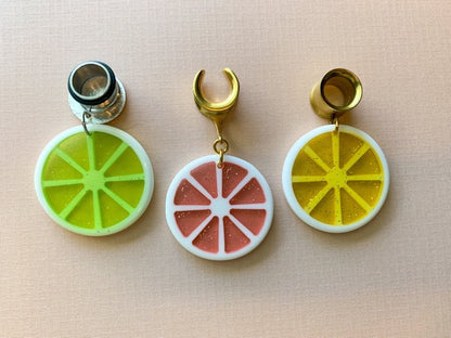 Zesty Citrus Dangles Plug Earrings