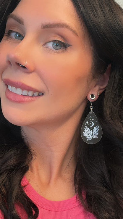 Gold Or Silver Acrylic Celestial Leaves